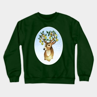 Deer Snowy Pear Antlers Crewneck Sweatshirt